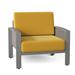 Woodard Metropolis Patio Chair w/ Cushions Metal in Gray/Blue, Size 28.25 H x 36.25 W x 33.0 D in | Wayfair 3G0406-72-53N-25B