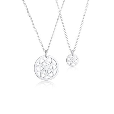 Elli - 2er Set Lebensblume Mutter Tochter 925 Silber Schmuck-Set 1 ct Damen