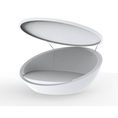 Vondom »ULM« Outdoor Daybed inkl. Sonnenblende Basic matt / Khaki mit Bezug Silvertex Khaki 5009 / inkl. Soundsystem Image