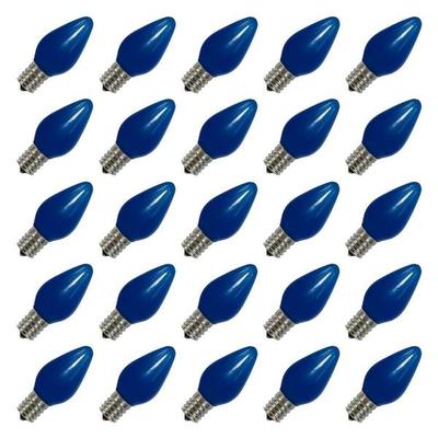 Vickerman 647790 - 0.96 watt 130 volt C7 Candelabra Screw Blue Twinkle LED Light Bulb (25 Pack) Christmas Light Bulbs (XLEDSC72T-25)