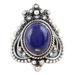 Royal Magnificence,'Lapis Lazuli and Sterling Silver Cocktail Ring'