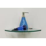 Ebern Designs Aker Wall Shelf Glass/Metal in Gray | 0.38 H x 10 W x 14 D in | Wayfair ORNE6830 43448504