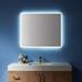 Brayden Studio® Sartor Modern & Contemporary Lighted Bathroom Mirror Plastic in White | 30 H x 36 W x 1.46 D in | Wayfair