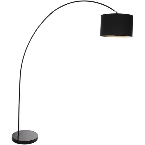 Steinhauer - Mexlite - stehlampe - Solva - schwarz - metall stoff - bogenlampe