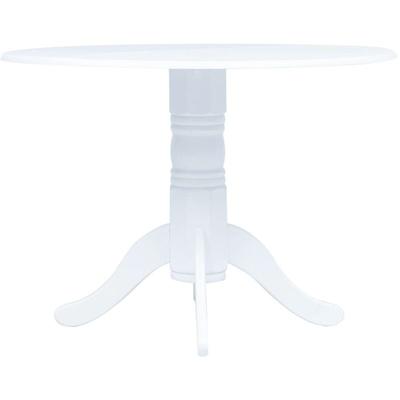 Esstisch Weiß 106 cm Massivholz Gummibaum - Vidaxl Image