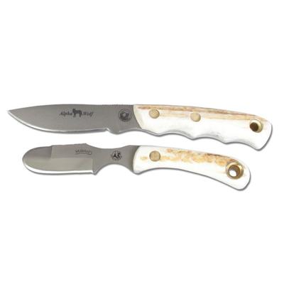 Knives of Alaska Alpha Wolf S30V Muskrat Combo Stag Handle Knives Natural 00371FG