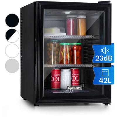 Klarstein - Brooklyn 42 Kühlschrank Kunststoff-Einsatz Glastür weißer Innenraum Image