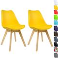 WOLTU 2 x Esszimmerstühle 2er Set Esszimmerstuhl Design Stuhl Küchenstuhl Holz, Gelb - gelb