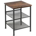 Costway 3-Tier Industrial End Table with Mesh Shelves and Adjustable Shelves
