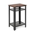 Costway 3-Tier Industrial End Table with Metal Mesh Storage Shelves
