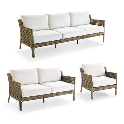 Seton Seating Replacement Cushions - Lounge Chair, Standard, Cara Stripe Air Blue - Frontgate