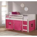 Louver White Low Twin Loft w/ Pink Tent - Donco 790-ATW_750C-TP