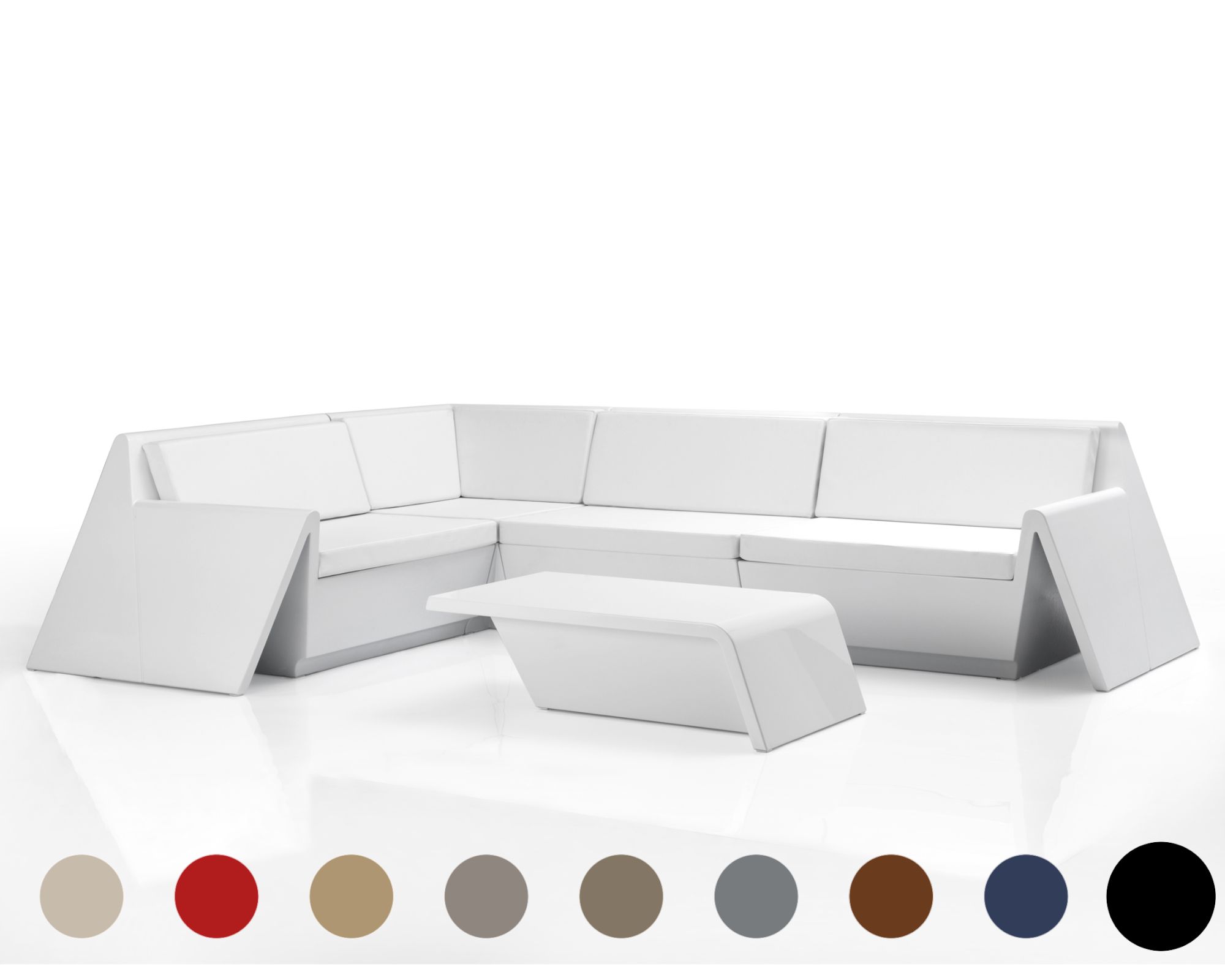 Vondom »REST« Outdoor Modul Seiten-Modul links / Lackiert Hochglanz / Beige / B 116 x H 74 x T 105 cm Image