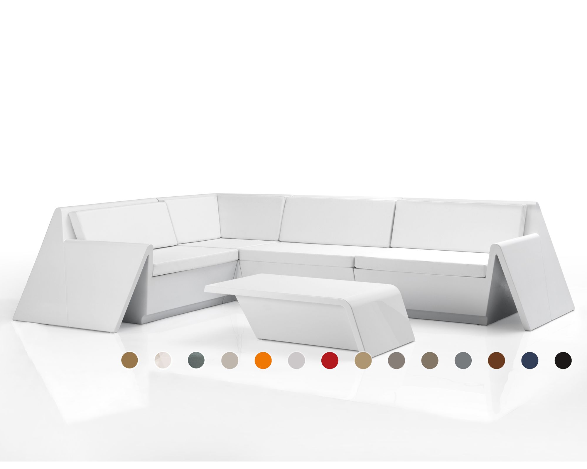 Vondom »REST« Outdoor Modul Chaiselongue / Basic matt / Black / B 106 x H 45 x T 56 cm