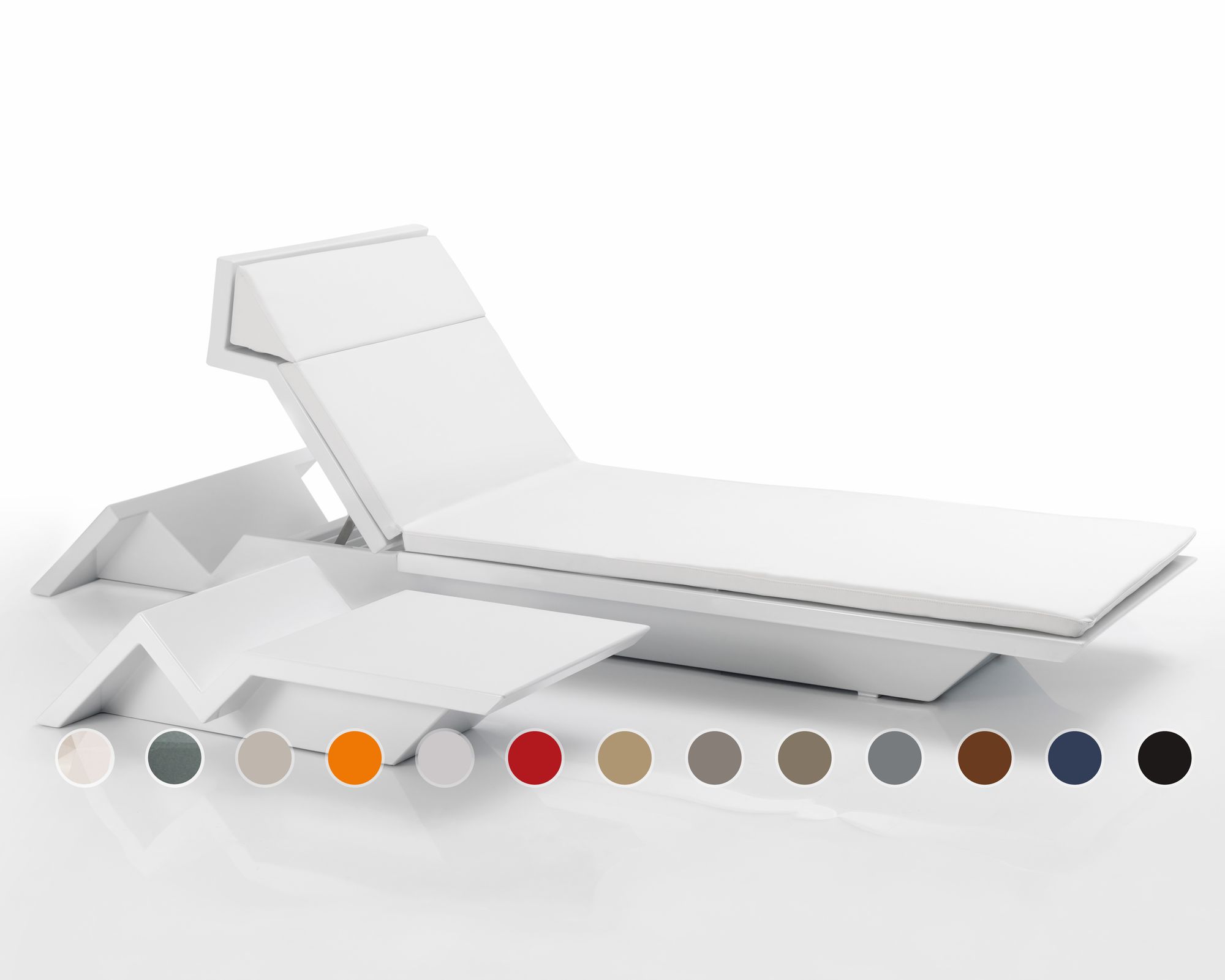 Vondom »REST« Outdoor Sonnenliege Basic matt / ohne Beleuchtung / Steel mit Nautical Steel 3112