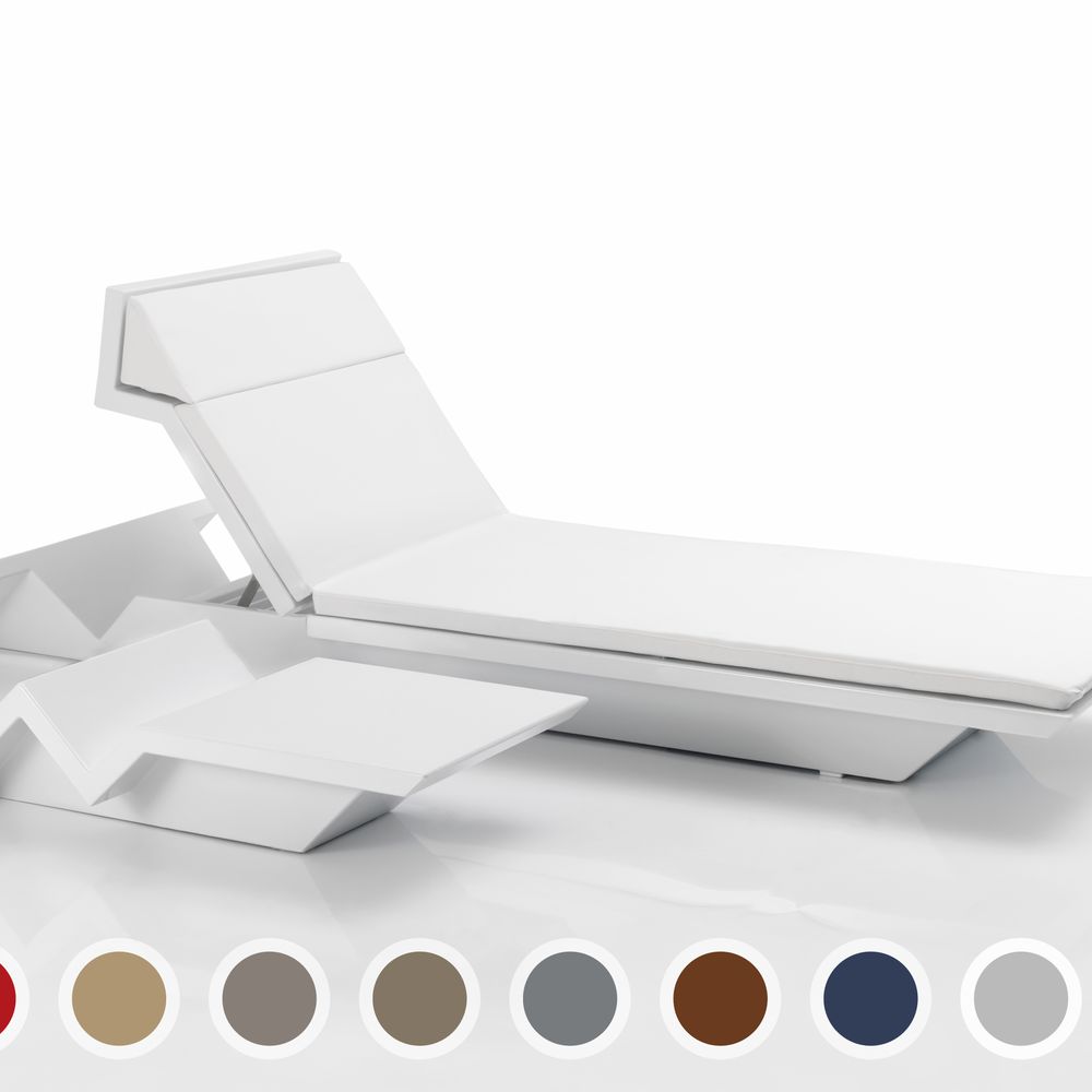 Vondom »REST« Outdoor Sonnenliege Basic matt / ohne Beleuchtung / Ice mit Nautical Steel 3112