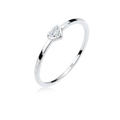 Elli DIAMONDS - Herz Symbol Diamant 0.04 ct. 925er Sterling Silber Ringe 1 ct Damen