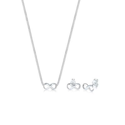 Elli - Kette Stecker Infinity Symbol Endlos 925 Silber Schmuck-Set Damen