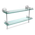 Darby Home Co Adria 2 Piece Tiered Shelf w/ Towel Bar Glass/Metal in Gray | 12 H x 22 W x 5 D in | Wayfair 7A5687AB94E24D22B6DD1580EAE41B0A