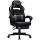 Songmics - Fauteuil gamer, Chaise gaming, Siège de bureau réglable, avec repose-pieds télescopique,