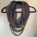 Anthropologie Accessories | Anthropologie Plaid Infinity Scarf With Beading | Color: Blue/Purple | Size: Os