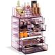 Sorbus® Clear Cosmetic Makeup Organizer - Make Up & Jewelry Storage, Case & Display - Spacious Design - Great Holder for Dresser, Bathroom, Vanity & Countertop (4 Large, 2 Small Drawers) [Purple]