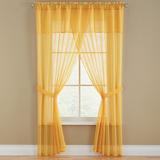 Wide Width BH Studio Sheer Voile 5-Pc. One-Rod Curtain Set by BH Studio in Daffodil (Size 60" W 63" L) Window Curtain