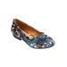 Wide Width Women's The Jaiden Slip On Flat by Comfortview in Floral Velvet (Size 10 1/2 W)