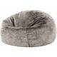 Pouf en Fausse Fourrure, Pouf Fauteuil de Salon pour Adultes, Gris Loup - Gris Loup - Icon