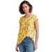 Plus Size Women's Smocked Tunic by ellos in Primrose Yellow Floral (Size 34/36)
