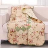 Bliss Quilted Patchwork Throw Blanket by Greenland Home Fashions in Ivory (Size 50" X 60")