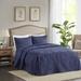 Madison Park Queen 3 Piece Fitted Bedspread Set in Navy - Olliix MP13-6480