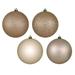 Vickerman 662649 - 12" Oat 4 Finish Ball Christmas Christmas Tree Ornament (4 Pack) (N593043DA)