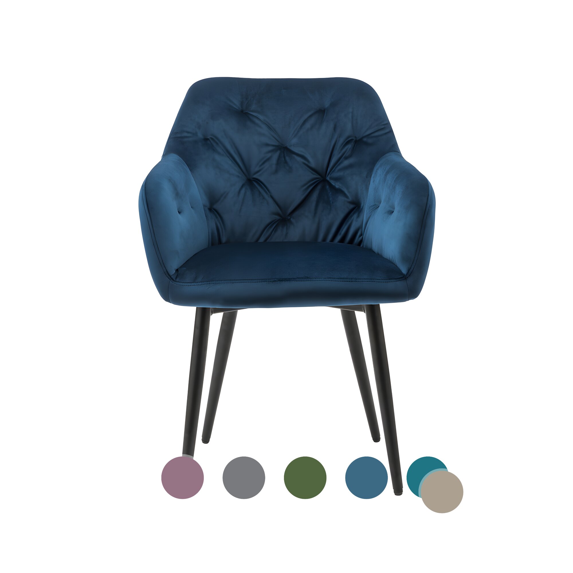 SalesFever »Fran« Armlehnstuhl grau Samt