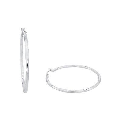 amor - Creolen für Damen, 925 Sterling Silber Ohrringe 1 ct Weiss