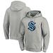 Men's Fanatics Branded Heather Gray Seattle Kraken Primary Team Logo Fleece Fitted Pullover Hoodie