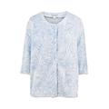 Slenderella Ladies Floral Jacquard Bed Jacket Button Up Super Soft Fleece Housecoat XL (Blue)