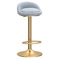 Adjustable Swivel Bar Stools, Bar Chairs Breakfast Dining Stools for Kitchen Island Counter Bar Stools,Velvet Seat+ Gold Metal Legs, Grey