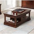 The Furniture Market French Hardwood Mahogany Stained 1 Drawer Coffee Table