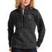 Women's Antigua Heather Black Seattle Kraken Fortune Half-Zip Sweatshirt