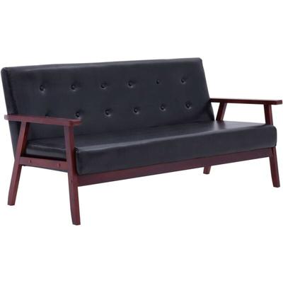 Vidaxl - 3-Sitzer-Sofa Schwarz Kunstleder