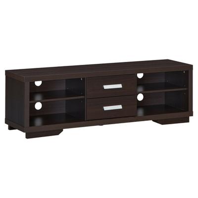 Costway Modern TV Stand Entertainment Center with 2 Drawers and 4 Open Shelves