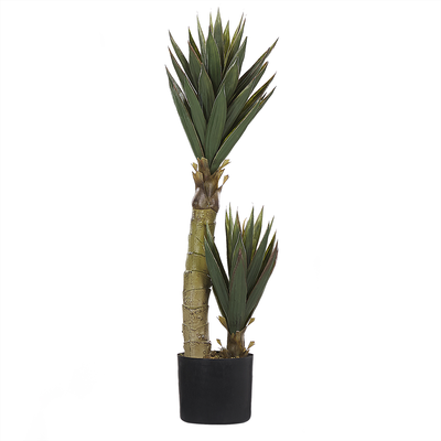 Kunstpflanze Grün und Schwarz Kunststoff 90 cm Aloe Vera Form Dekoration Wohnzimmer Indoor