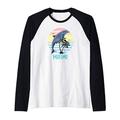 Miami Florida Retro Sonnenuntergang Dolphin Ocean Geschenk Raglan