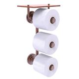 Charlton Home® Leamore Wall Mount Toilet Paper Holder w/ Wood Shelf Metal in Brown | 16 H x 7.8 W x 8.8 D in | Wayfair