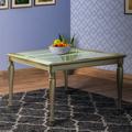 Rosdorf Park Hanriette Dining Table Wood/Glass in Brown/Yellow | 30.5 H in | Wayfair 9B0E1433E45A4EDF9D95BEB94D868039