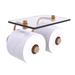 Charlton Home® Beresford Wall Mount Toilet Paper Holder w/ Glass Shelf Metal in Brown | 5 H x 8.5 W x 7.4 D in | Wayfair WP-24-2S-BBR