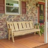 Loon Peak® Lucille Timberland Wooden Garden Outdoor Bench Wood/Natural Hardwoods in Brown/White | 41 H x 75 W x 27 D in | Wayfair