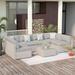 Rosecliff Heights Affric Outdoor 7 Piece Rattan Sectional Seating Group w/ Cushions Synthetic Wicker/All - Weather Wicker/Wicker/Rattan | Wayfair