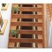 0.3 x 8.5 W in Stair Treads - Ebern Designs Slip Resistant Machine Washable Solid Bordered Low Pile Stair Treads Synthetic Fiber | Wayfair